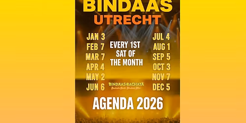 BINDAAS UTRECHT 2026 - 100% TOP MONTHLY BACHATA EVENT