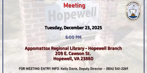 KEEP HOPEWELL BEAUTIFUL Meeting