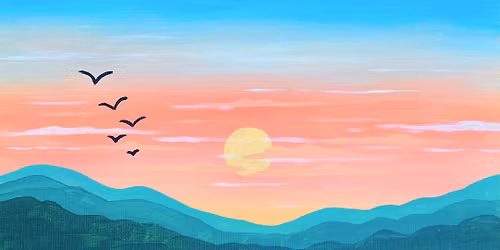 Sip & Paint at Porto Lounge, Fishponds, Bristol - "Lake Sunrise"