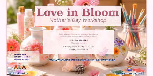 Love in Bloom: Mother\u2019s Day Ceramic Vase Painting Workshop