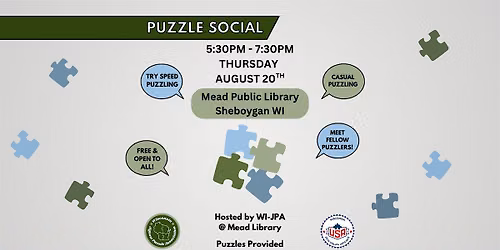 Puzzle Social - Sheboygan - Hosted by WI-JPA August