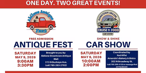 Abilene Antique Fest & Downtown Abilene Cruise for Food