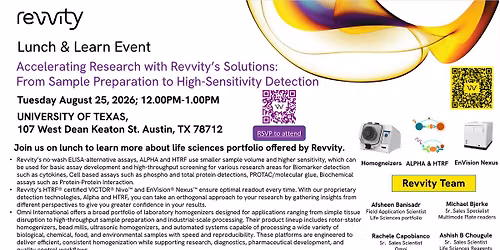 Lunch and Learn by Revvity at PPT University of Texas Austin