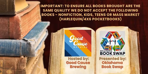 Oklahoma Book Swap Free event in Tulsa at Good Cause Brewing 