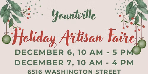Yountville Holiday Artisan Faire