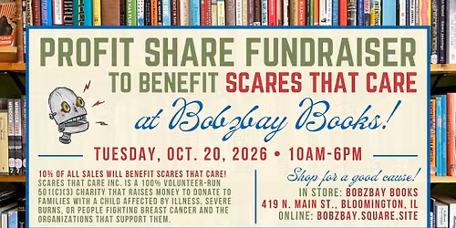 Profit Share Fundraiser for Scares That Care at Bobzbay Books!