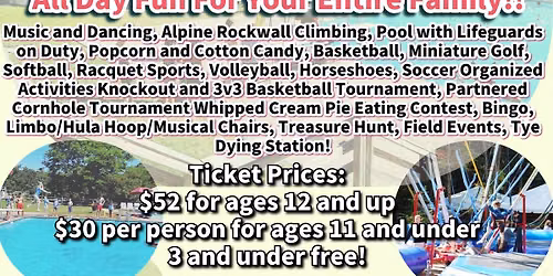 OHA Annual Not Back To School Bash at High Meadow Resort by Holiday Hill! North Granby CT!