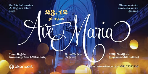 \ud83d\udd6f\ufe0f AVE MARIA - Ziemassv\u0113tku koncerts sve\u010du gaism\u0101