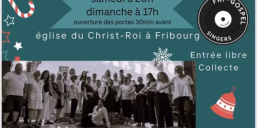 Grand concert de No\u00ebl avec Bonny B & Fri-Gospel Singers - Christ Roi - Fribourg