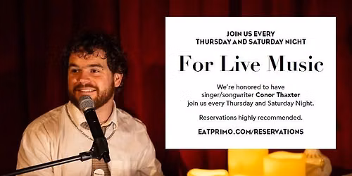 Live Music at Primo Italia with Connor Thaxter
