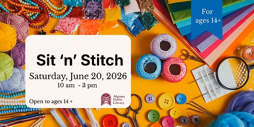 Sit 'n' Stitch at the Algoma Public Library