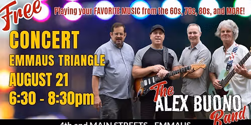 FREE Concert - Alex Buono Band at the Emmaus Triangle