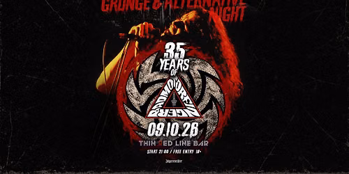 35 YEARS OF BADMOTORFINGER - Grunge & Alternative Rock Night @ Thin Red Line Bar - 09.10.2026