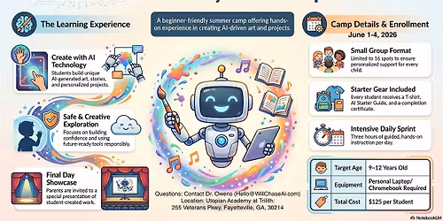 AI Builders Lab: 4-Day Summer Camp (Daily 9 AM\u201312 PM) Ages 9-12