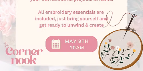 Embroidery Workshop - Beginner freindly