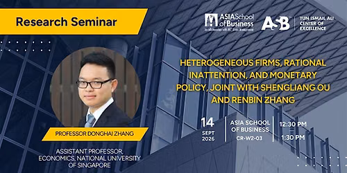 TIACOE Research Seminar: Prof. Donghai Zhang
