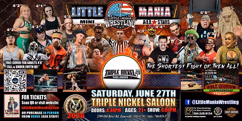 Zanesville, OH - Little Mania Mini Wrestling @ Triple Nickel Saloon