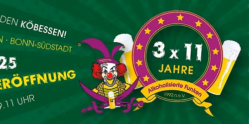 Sessionser\u00f6ffnung 25 \/ 26 & 3 x 11 Jahre Alko Funken
