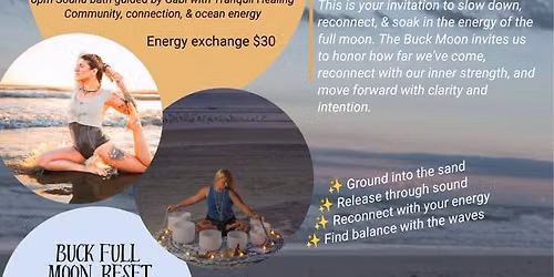 Buck Full Moon beach yoga & sound bath \ud83c\udf15\ud83e\udd8c