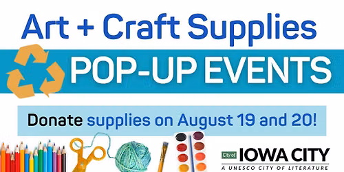 Donate supplies at the Art and Craft Supplies Pop-up Events!