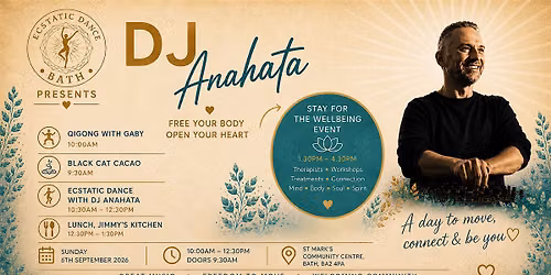 Ecstatic Dance Bath with DJ Anahata followed by Wellbeing Event