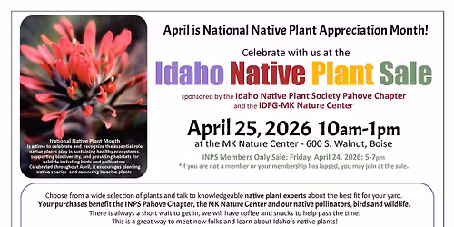 Pahove Chapter Idaho Native Plant Sale