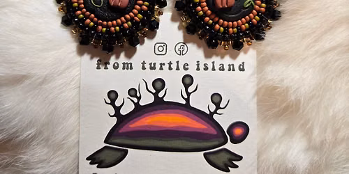 Beaded Earrings w\/Clay Center
