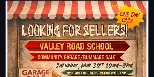 Valley Road School Community Indoor Garage\/Rummage Sale