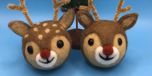 \u00a315 Reindeer Bauble Needlefelted