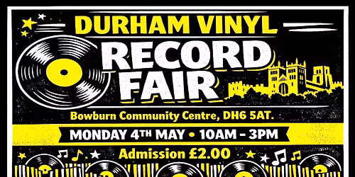 DURHAM VINYL RECORD FAIR Mon 4th May. Rock Metal Indie Reggae Pop Soul Punk Psych New Wave Vinyl