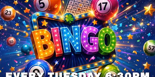 6:30pm Bingo every Tuesday at Jameson's Pub Joliet