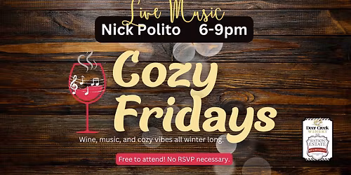 Cozy Friday (live music - Nick Polito)
