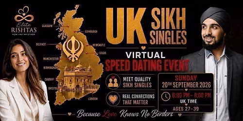 Online Speed Dating | For UK Sikh Singles (Ages 27 - 39)
