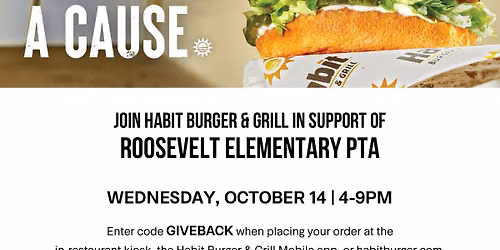 Roosevelt PTA Dine Out Fundraiser at Habit Burger & Grill!
