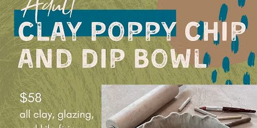 Adult Clay Poppy Chip & Dip Bowl