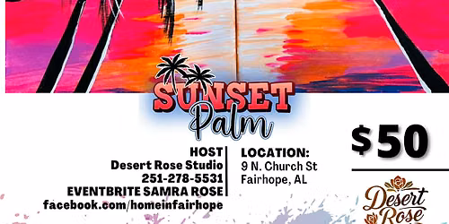 Sunset Palms Two Canvas Paint and Sip Party!