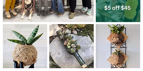 Workshop - Kokedama, Wine Bottle Planter & Wall Mounted Art