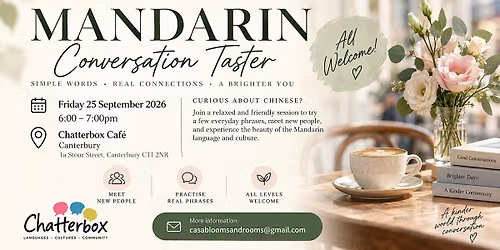 Mandarin Conversation Taster \u2013 Canterbury