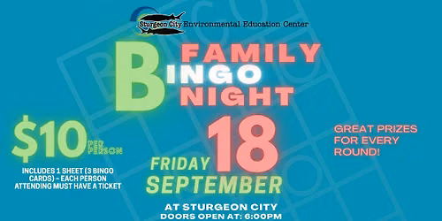 2026 Fall Family Bingo @Sturgeon City