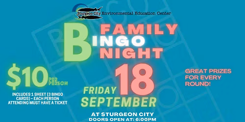 2026 Fall Family Bingo @Sturgeon City