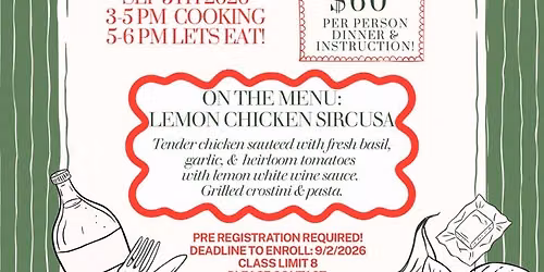 Chef\u2019s Table Cooking Class Series