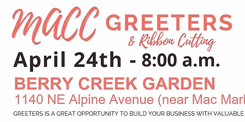 Chamber Greeters and Ribbon Cutting at Berry Creek Garden