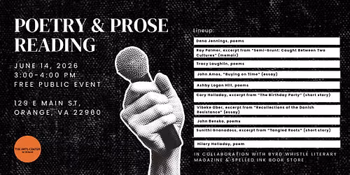 Prose & Poetry Reading in collaboration with Byrd Whistle literary magazine & Spelled Ink Book Store