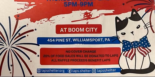 4th of July Fundraiser at Boom City Restaurant & Pub