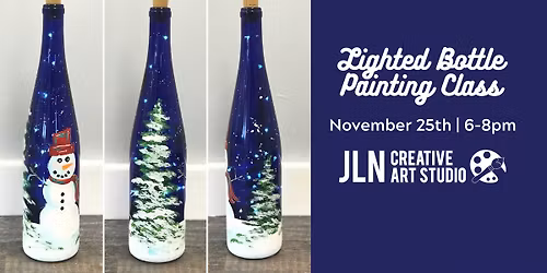 Snowman Lighted Bottle Painting Class