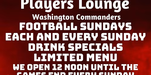 Players Lounge Commander\u2019s Football Sundays