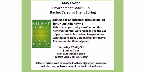 Environment Book Club - Rachel Carson's Silent Spring