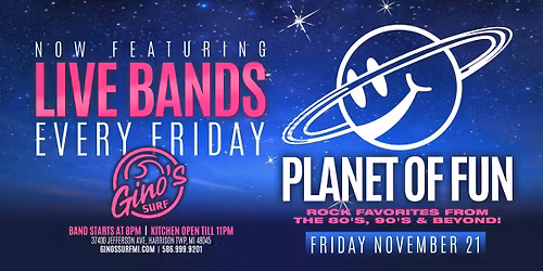 Live Music Fridays Featuring Planet of Fun