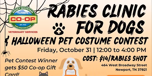 Rabies Clinic for Dogs & Halloween Pet Costume Contest