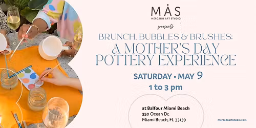 Brunch, Bubbles & Brushes: A Mother\u2019s Day Pottery Painting Experience